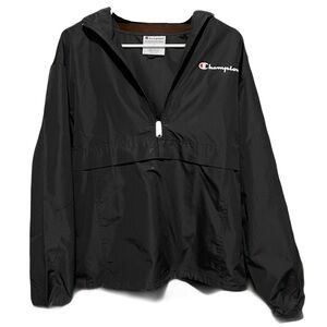Champion quarter zip up black waterproof wind breaker pull over. Size small